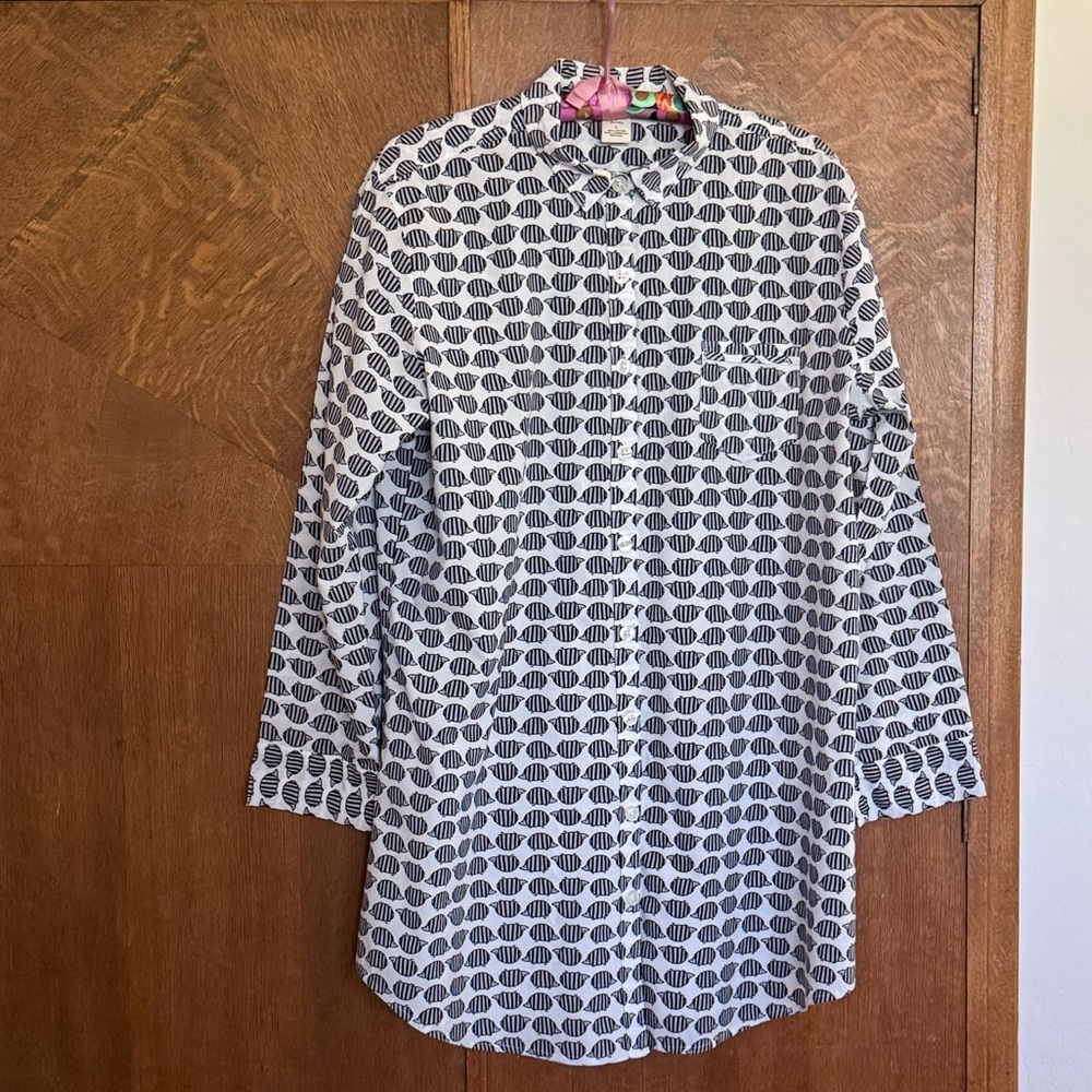 Sonoma Intimates hedgehog print cotton sleep shirt nightgown long sleeve